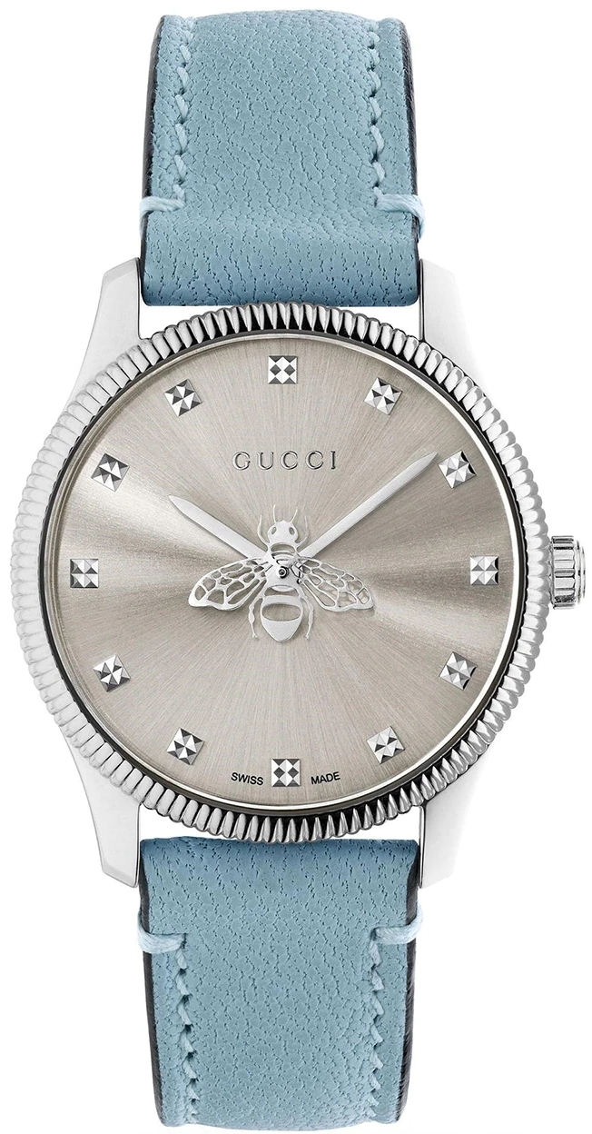 Gucci Damklocka YA1265039 G-Timeless Silverfärgad/Läder Ø29 mm - Gucci