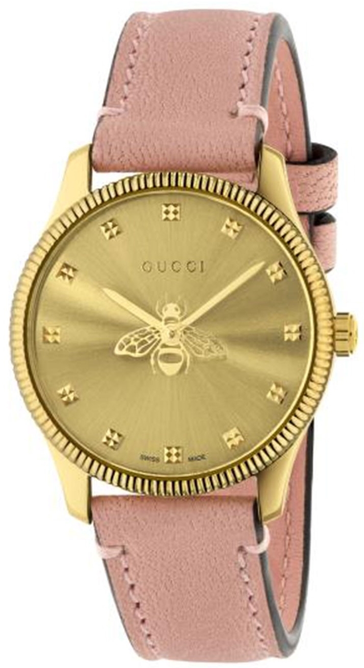 Gucci Damklocka YA1265041 G-Timeless Guld/Läder Ø29 mm - Gucci