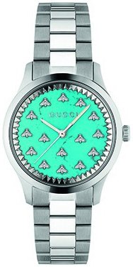 Gucci Damklocka YA1265044 G-Timeless Turkos/Stål Ø32 mm - Gucci
