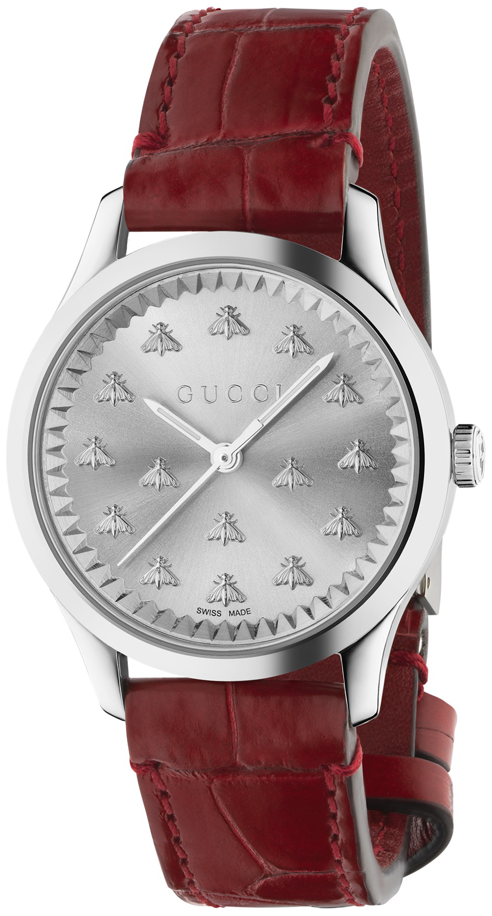 Gucci Damklocka YA1265057 G-Timeless Silverfärgad/Läder Ø32 mm - Gucci