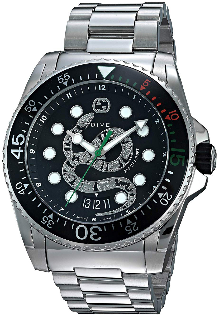 Gucci Herrklocka YA136218 Dive Svart/Stål Ø45 mm - Gucci