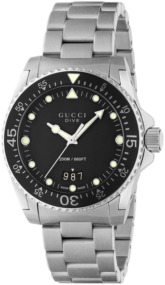 Gucci Herrklocka YA136301B Dive Svart/Stål Ø40 mm - Gucci