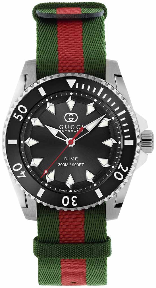 Gucci Herrklocka YA136364 Dive Svart/Textil Ø40 mm - Gucci