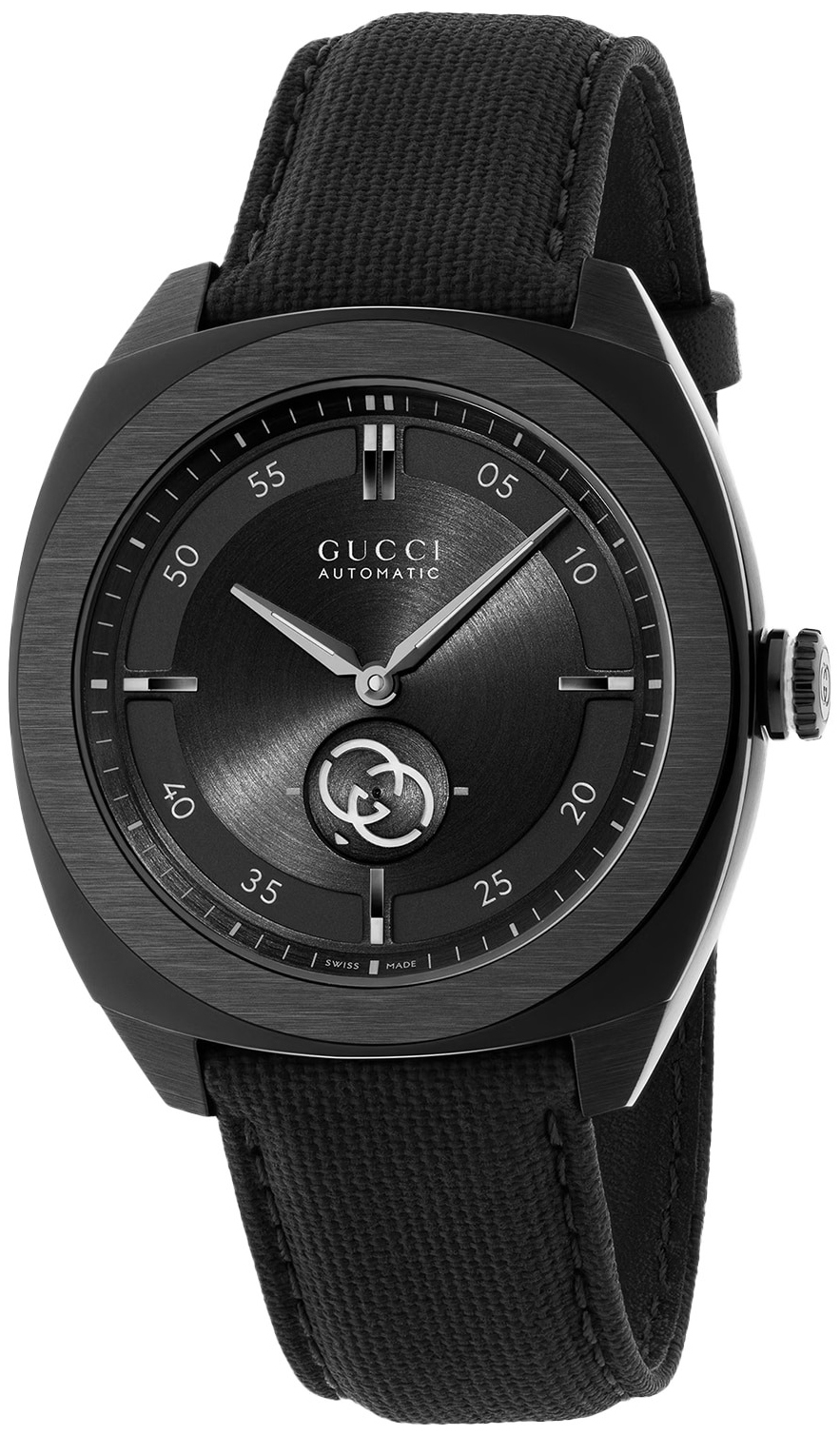 Gucci Herrklocka YA142330 Interlocking Svart/Gummi - Gucci