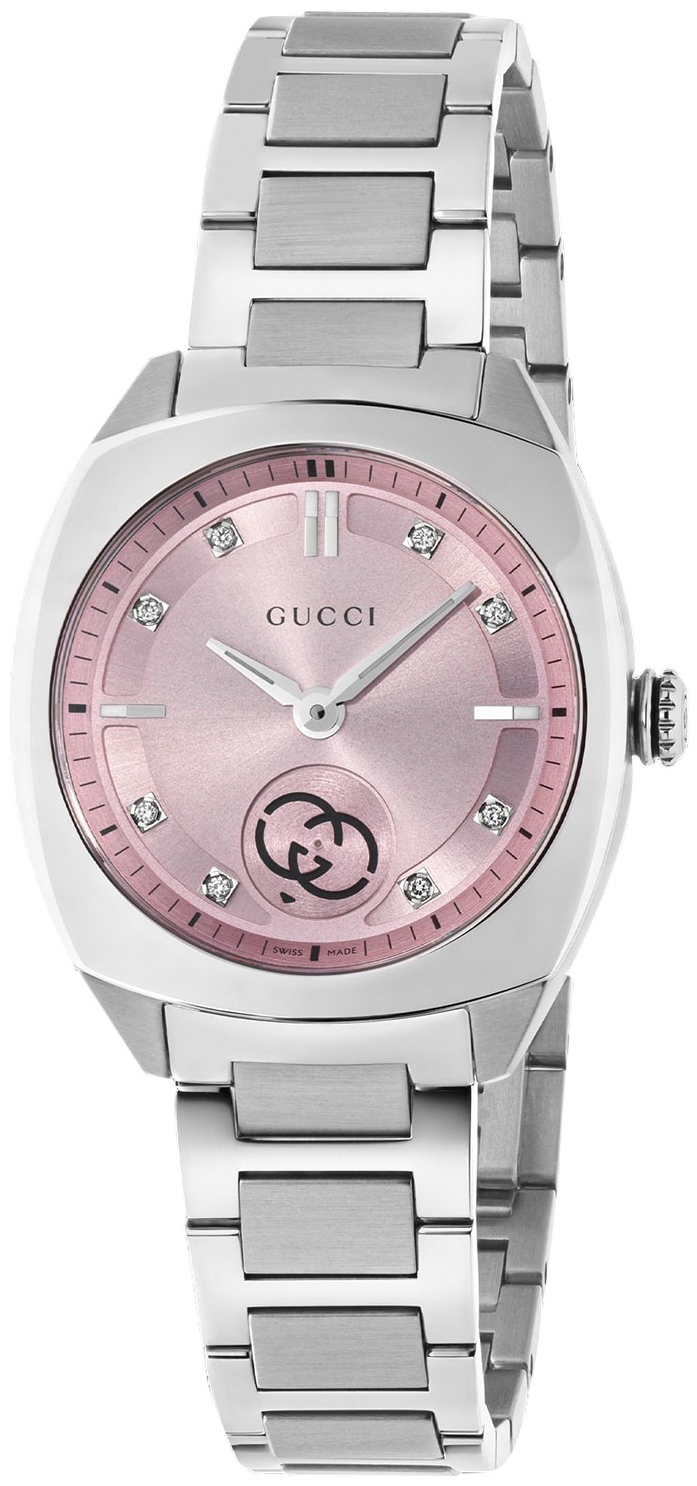 Gucci Damklocka YA142511 Interlocking Rosa/Stål - Gucci