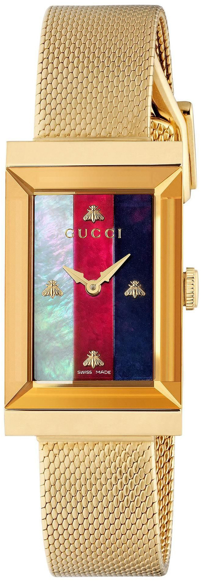 Gucci Damklocka YA147410 G-Frame Flerfärgad/Gulguldtonat stål - Gucci