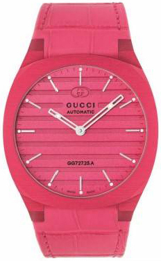 Gucci Damklocka YA163326 Rosa/Läder Ø34 mm - Gucci