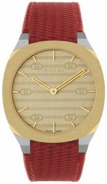 Gucci Damklocka YA163415 Guld/Läder Ø34 mm - Gucci