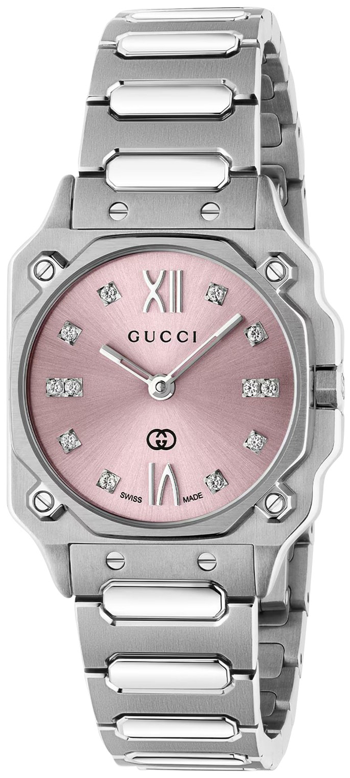 Gucci Damklocka YA166501 G Flat Rosa/Stål - Gucci