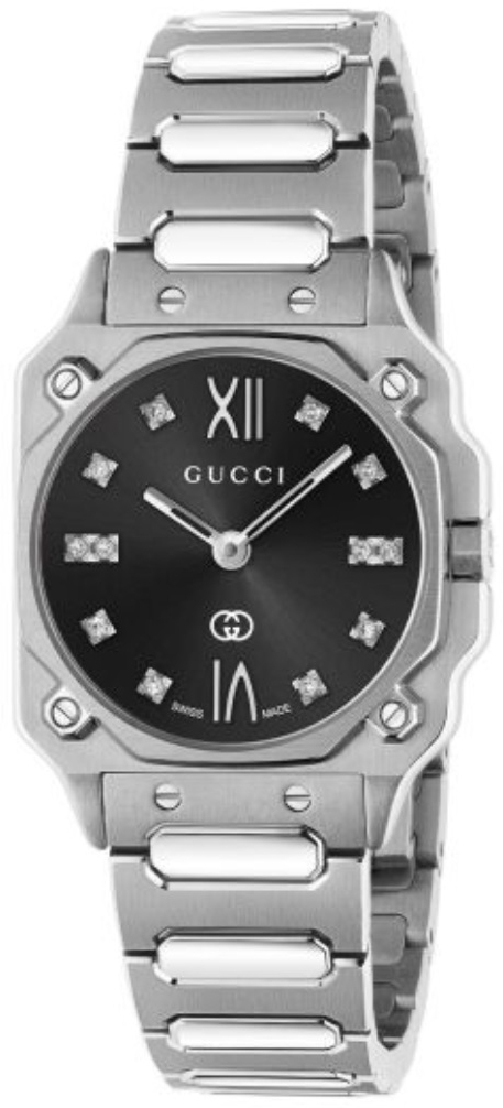 Gucci Damklocka YA166507 G Flat Svart/Stål