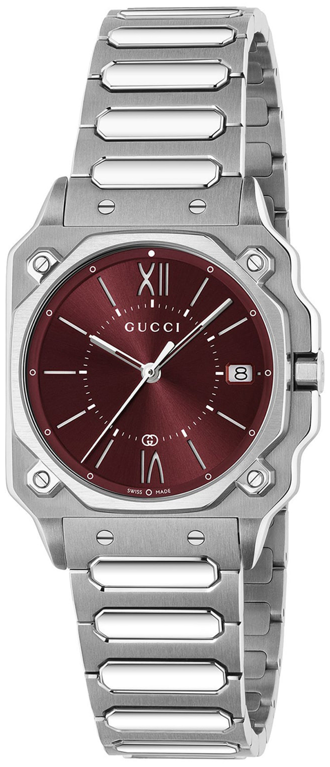 Gucci Damklocka YA166509 G Flat Brun/Stål