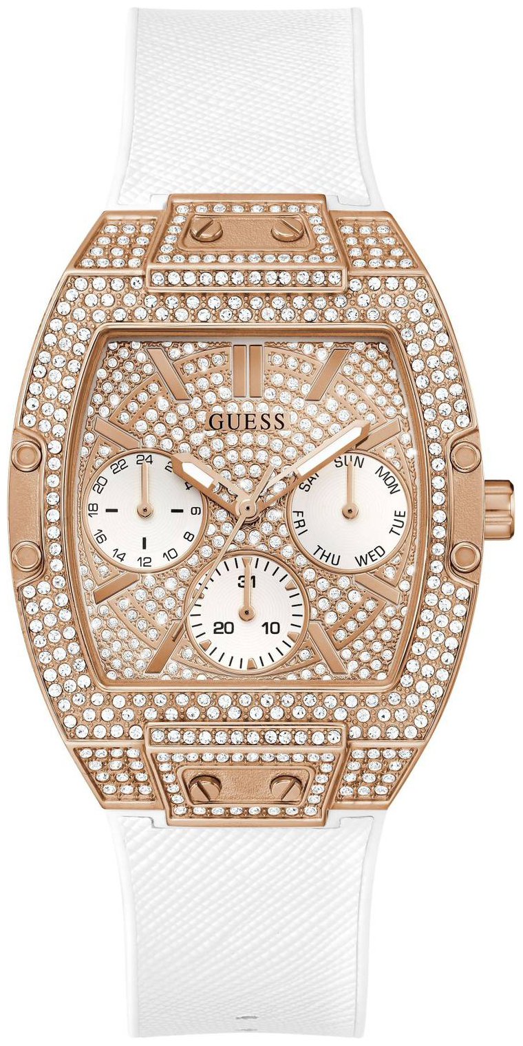 Guess Damklocka GW0105L3 Raven Roséguldstonad/Gummi Ø38 mm - Guess