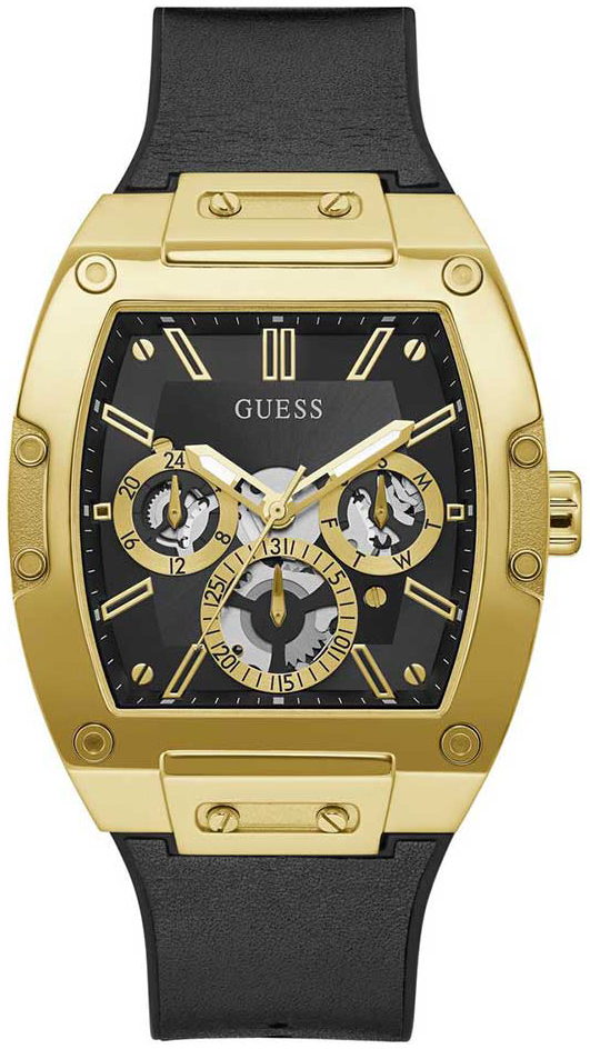 Guess Herrklocka GW0202G1 Phoenix Svart/Gummi