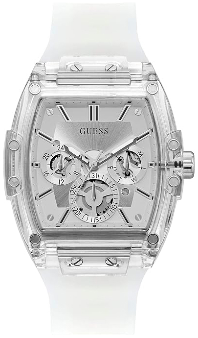Guess Herrklocka GW0203G1 Phoenix Silverfärgad/Gummi - Guess