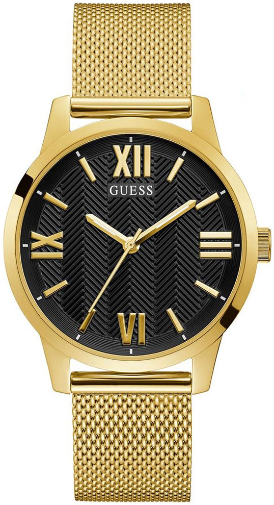 Guess Herrklocka GW0214G2 Svart/Gulguldtonat stål Ø42 mm