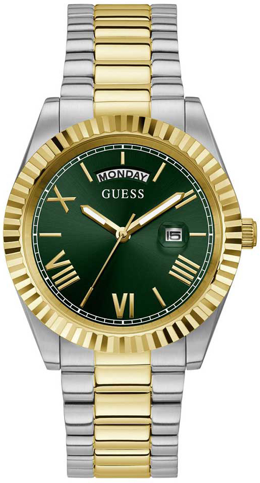 Guess Herrklocka GW0265G8 Connoisseur Grön/Gulguldtonat stål Ø42 mm - Guess