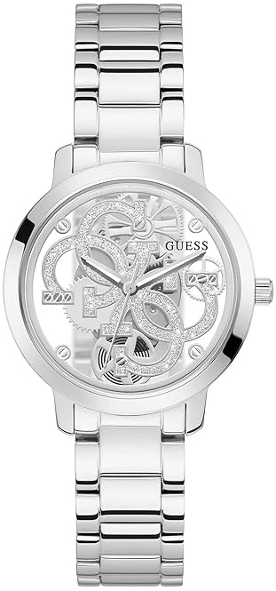 Guess Damklocka GW0300L1 Quattro Clear Silverf&auml;rgad/St&aring;l &Oslash;37 mm