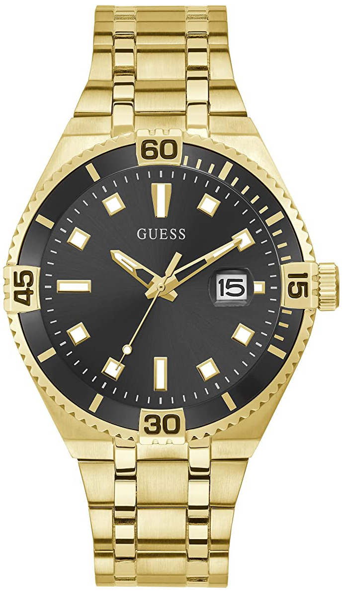 Guess Herrklocka GW0330G2 Svart/Gulguldtonat stål Ø42 mm - Guess
