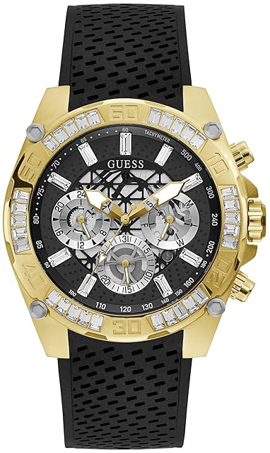 Guess Herrklocka GW0333G2 Multifunction Svart/Gummi Ø46 mm