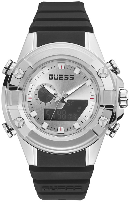 Guess Herrklocka GW0341G1 G Force Silverfärgad/Gummi Ø47 mm - Guess
