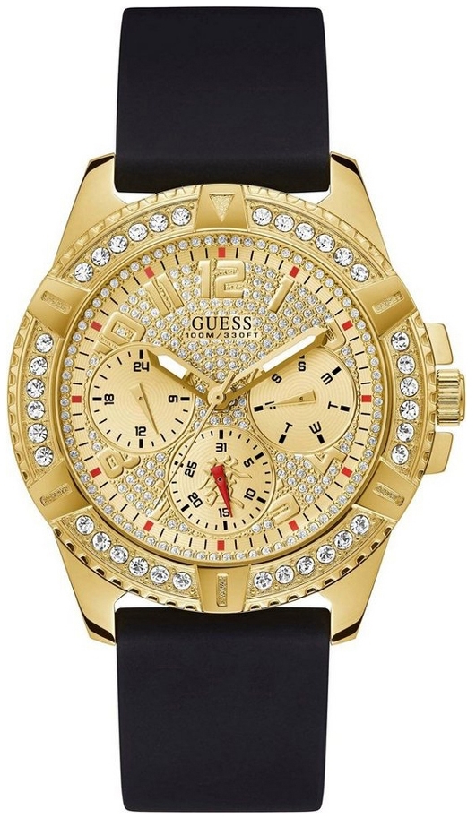 Guess Herrklocka GW0379G2 Mini Frontier Guldtonad/Gummi &Oslash;45 mm