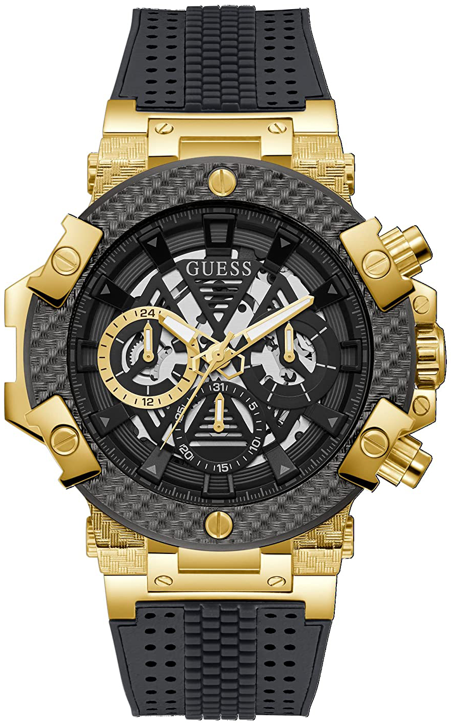 Guess Herrklocka GW0486G2 Skelettskuren/Gummi Ø46 mm