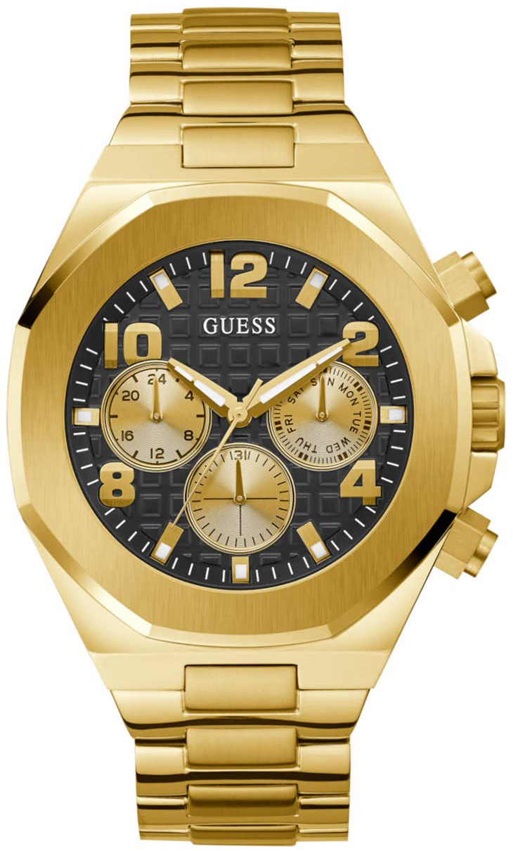 Guess Herrklocka GW0489G2 Empire Svart/Gulguldtonat stål Ø46 mm - Guess