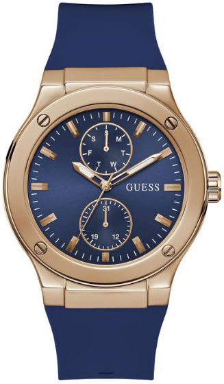 Guess Herrklocka GW0491G4 Multifunction Blå/Gummi Ø45 mm - Guess