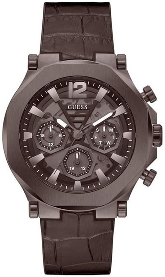 Guess Herrklocka GW0492G2 Edge Brun/Gummi Ø46 mm - Guess