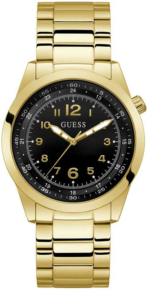 Guess Herrklocka GW0493G2 Max Svart/Gulguldtonat stål Ø42 mm - Guess