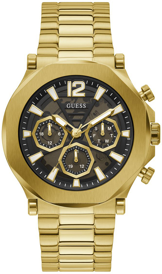 Guess Herrklocka GW0539G2 Edge Grå/Gulguldtonat stål Ø46 mm - Guess
