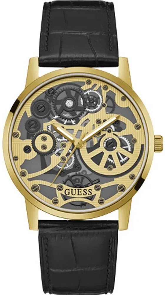 Guess Herrklocka GW0570G1 Gadget Guldtonad/Läder Ø42 mm - Guess