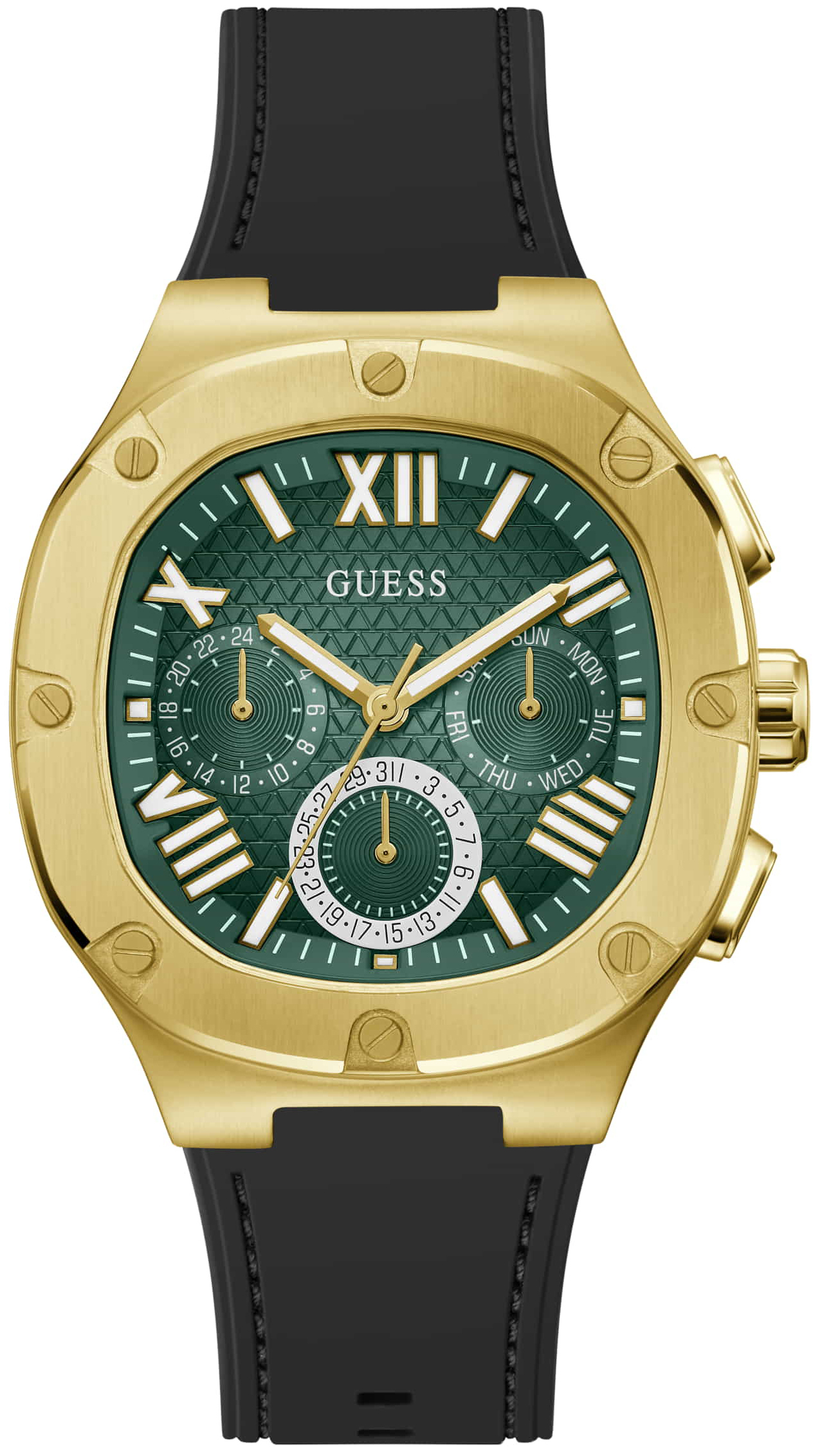 Guess Herrklocka GW0571G3 Headline Grön/Gummi Ø42 mm