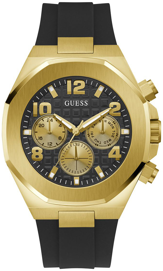 Guess Herrklocka GW0583G2 Empire Svart/Gummi &Oslash;46 mm