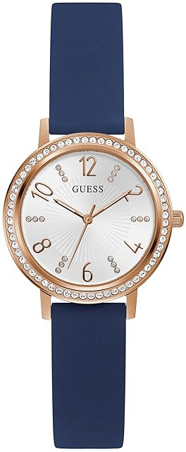 Guess Damklocka GW0591L1 Tri Luxe Silverfärgad/Gummi Ø32 mm - Guess