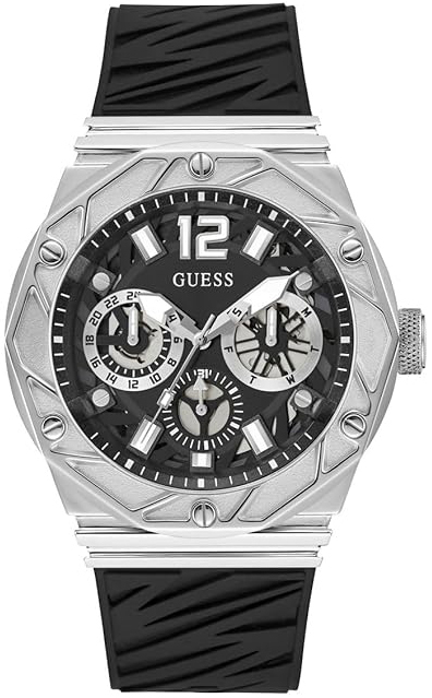 Guess Herrklocka GW0634G1 Multifunction Svart/Gummi Ø47.2 mm - Guess