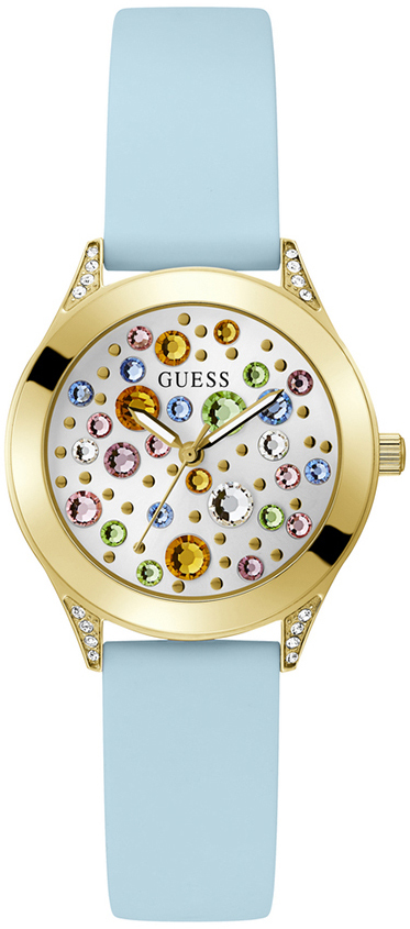 Guess Damklocka GW0678L1 Mini Wonderlust Silverfärgad/Gummi Ø34 mm - Guess