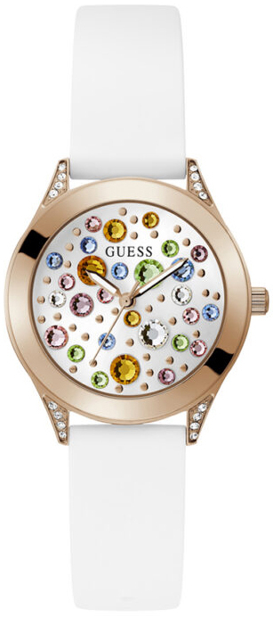 Guess Damklocka GW0678L4 Mini Wonderlust Silverfärgad/Gummi Ø34 mm - Guess
