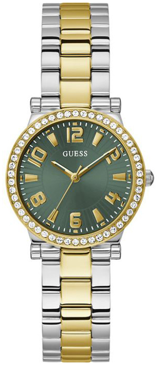 Guess Damklocka GW0686L2 Fawn Grön/Gulguldtonat stål Ø32 mm - Guess