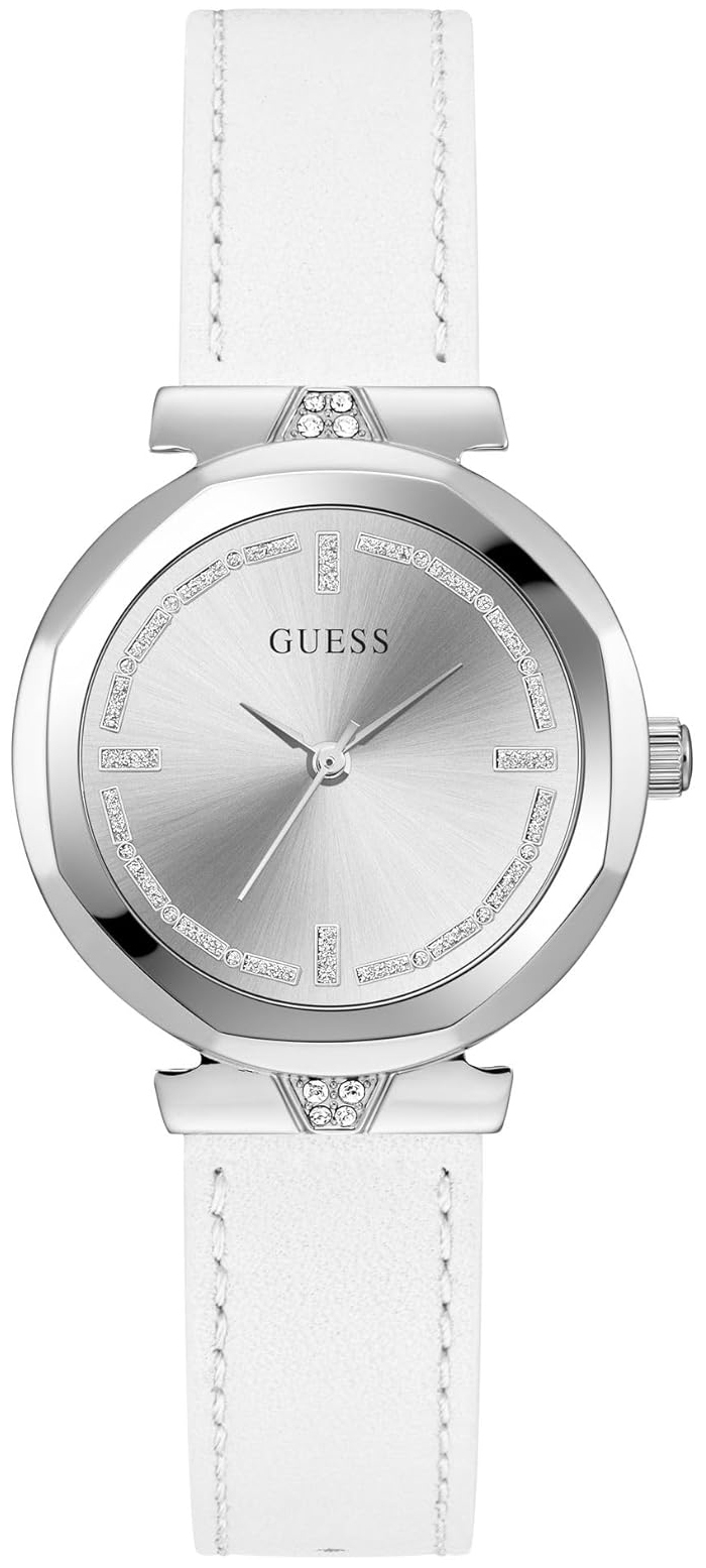 Guess Damklocka GW0689L1 Rumour Silverfärgad/Läder Ø34 mm