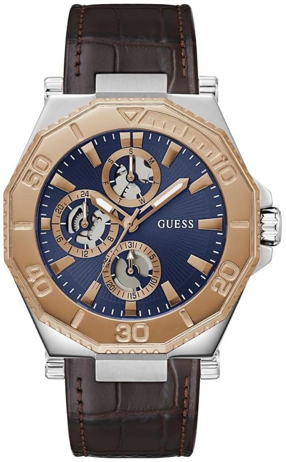 Guess Herrklocka GW0704G2 Multifunction Blå/Läder Ø46.2 mm - Guess