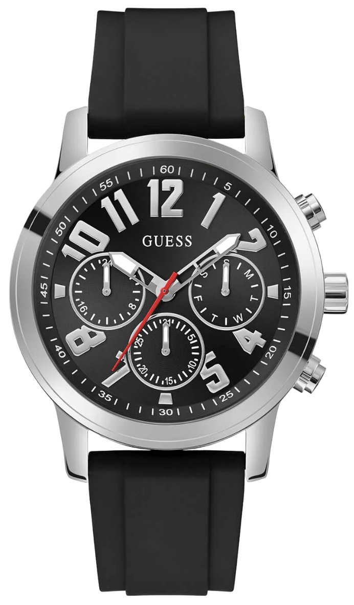 Guess Herrklocka GW0708G1 Parker VALUE Svart/Gummi Ø44 mm