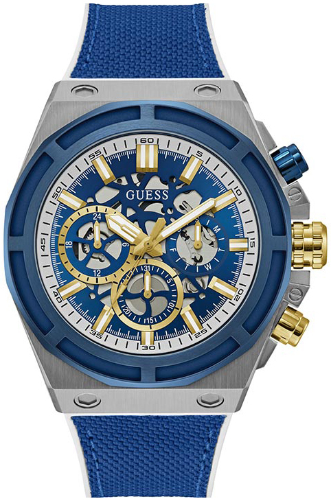 Guess Herrklocka GW0713G1 Masterpiece Blå/Läder Ø46 mm - Guess