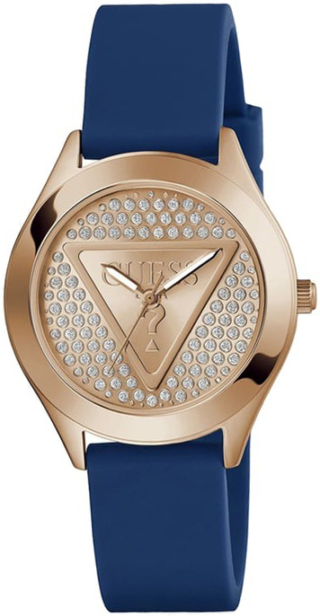 Guess Damklocka GW0745L4 Plaque Roséguldstonad/Gummi Ø34 mm - Guess