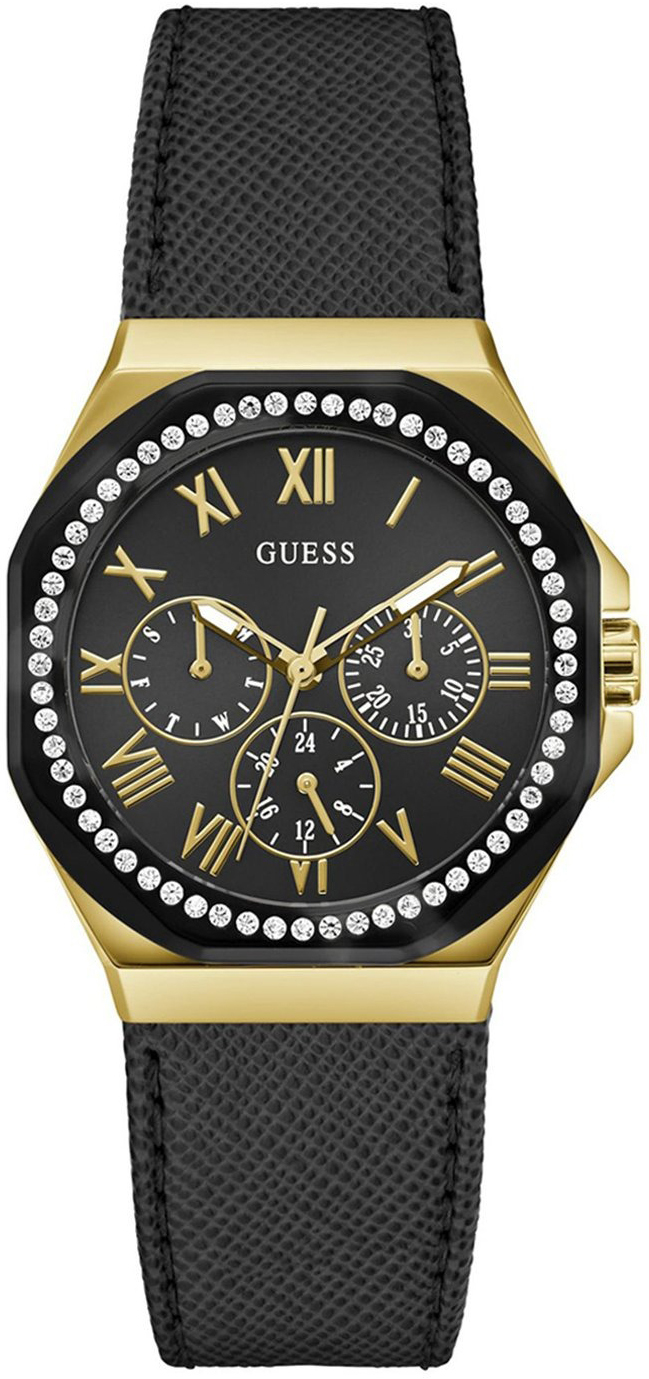 Guess Damklocka GW0753L4 Glaze Svart/Läder Ø36 mm - Guess