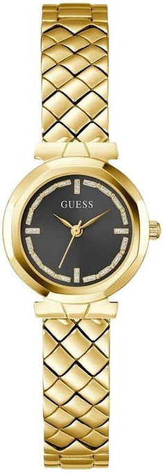 Guess Damklocka GW0839L2 Mini Rumour Svart/Gulguldtonat stål Ø26 mm