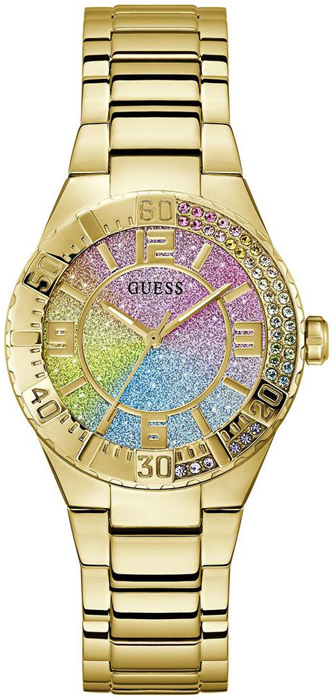 Guess Damklocka GW0882L2 Sangria Flerfärgad/Gulguldtonat stål Ø36 - Guess