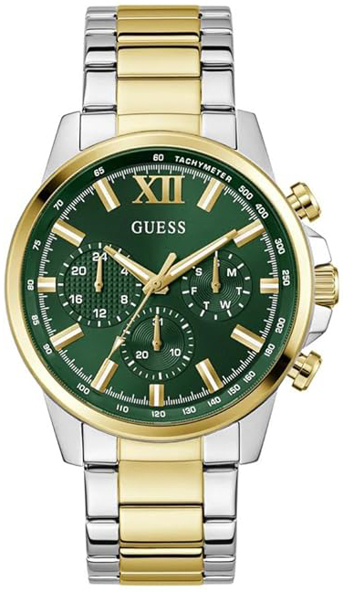 Guess Herrklocka GW0900G5 Walker Grön/Gulguldtonat stål Ø44 mm - Guess