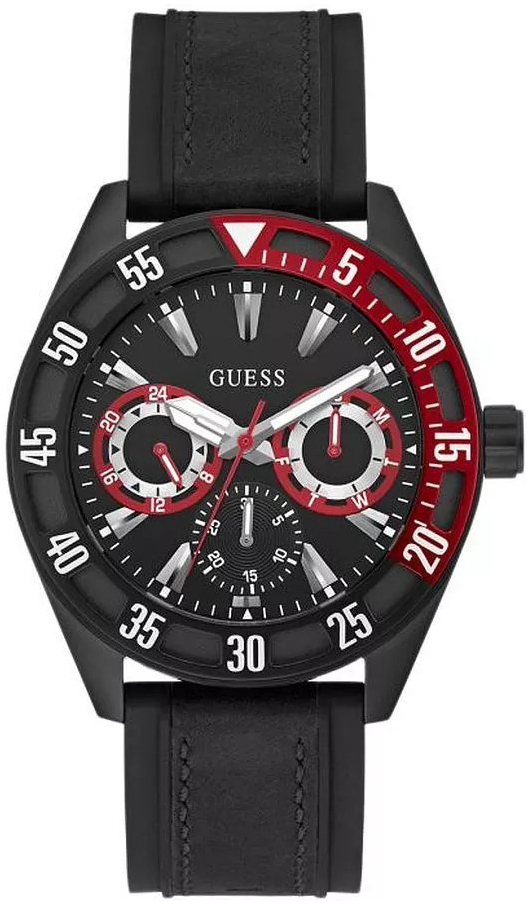 Guess Herrklocka GW0903G2 Letterman Svart/Läder Ø44 mm - Guess