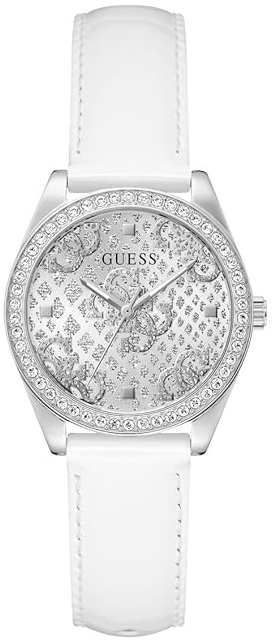 Guess Damklocka GW0989L1 Boa Silverfärgad/Läder Ø32 mm